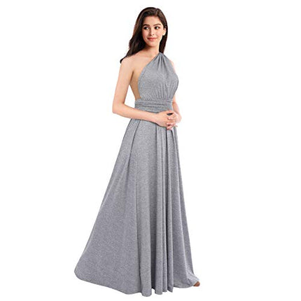 Womens Sexy Convertible Multi Way Wrap Transformer Solid Cocktail Off Shoulder Wedding Bridesmaid Evening Long Maxi Dress Floor Length Bandage Pageant Prom Ball Gowns