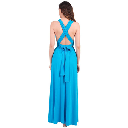 Womens Sexy Convertible Multi Way Wrap Transformer Solid Cocktail Off Shoulder Wedding Bridesmaid Evening Long Maxi Dress Floor Length Bandage Pageant Prom Ball Gowns