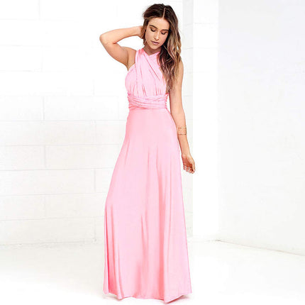 Womens Sexy Convertible Multi Way Wrap Transformer Solid Cocktail Off Shoulder Wedding Bridesmaid Evening Long Maxi Dress Floor Length Bandage Pageant Prom Ball Gowns