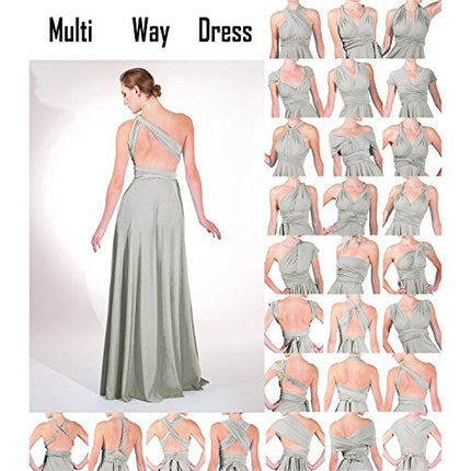 Womens Sexy Convertible Multi Way Wrap Transformer Solid Cocktail Off Shoulder Wedding Bridesmaid Evening Long Maxi Dress Floor Length Bandage Pageant Prom Ball Gowns