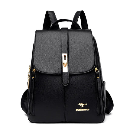 Luxury Women Leather Backpacks for Girls Sac a Dos Casual Daypack Black Vintage Backpack School Bags for Girls Mochila Rucksack