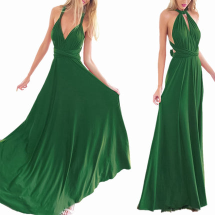 Womens Sexy Convertible Multi Way Wrap Transformer Solid Cocktail Off Shoulder Wedding Bridesmaid Evening Long Maxi Dress Floor Length Bandage Pageant Prom Ball Gowns