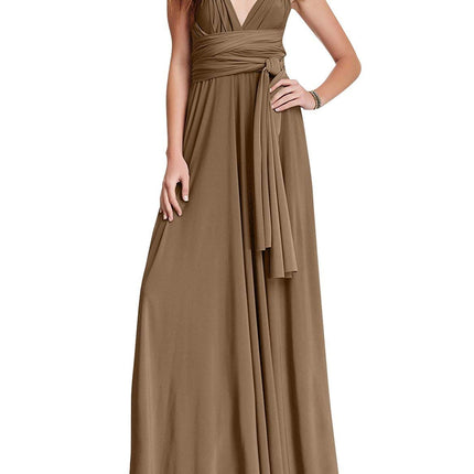 Womens Sexy Convertible Multi Way Wrap Transformer Solid Cocktail Off Shoulder Wedding Bridesmaid Evening Long Maxi Dress Floor Length Bandage Pageant Prom Ball Gowns