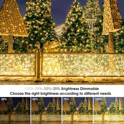 100M Long Lights Outdoor Fairy Lights Plug in, 800LED String Lights Indoor for Room, Diamond LED Shape Garden Tree Lights with Remote Timer, 10M Lead Wire