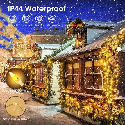 100M Long Lights Outdoor Fairy Lights Plug in, 800LED String Lights Indoor for Room, Diamond LED Shape Garden Tree Lights with Remote Timer, 10M Lead Wire