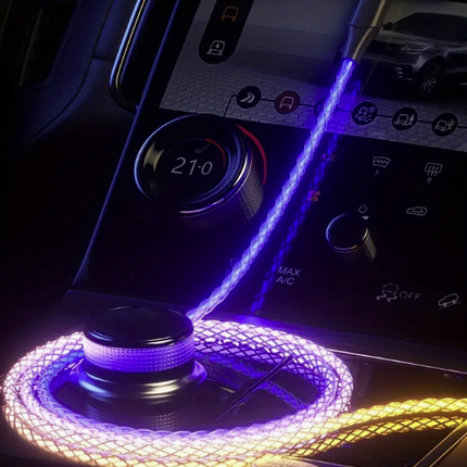 MAX 66W USB Type-C Super Fast Charging Cable – RGB Breathing Luminous Gradient Light Data Cable 6A for Xiaomi 14/13/12/11, Huawei Mate 40, Samsung S24/S23/S22, OPPO & Android Phones – Fast Car Charger & Data Transfer Line