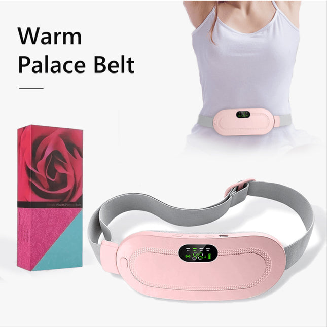 Electric Vibrator Massager Warm Palace Belt Instant Comfort for Menstrual & Back Pain Relief Rechargeable