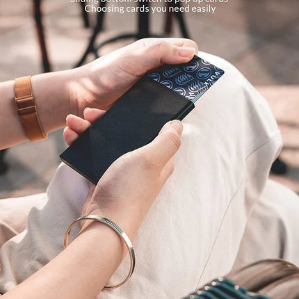 2022 New Card Wallet for Men Credit Card Holder RFID Blocking Pop Up Card Holder Women Minimalist Aluminum Smart Wallet