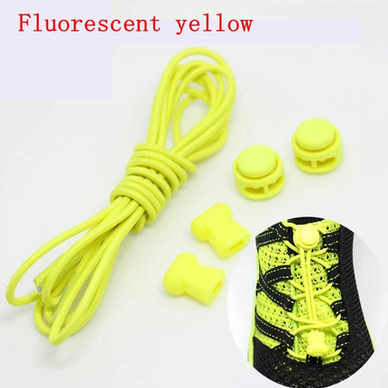 1 Pair 22 Colors Elastic Shoelaces Round Locking No Tie Shoe Laces Kids Adult Quick Lazy Laces Rubber Sneakers Shoelace T1