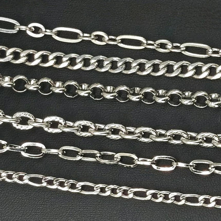 1meter Stainless Steel Necklace Chain for Jewelry Making DIY 1:3 NK Rolo Cable Link Curb Chains Thick Chain Bracelet Accessories