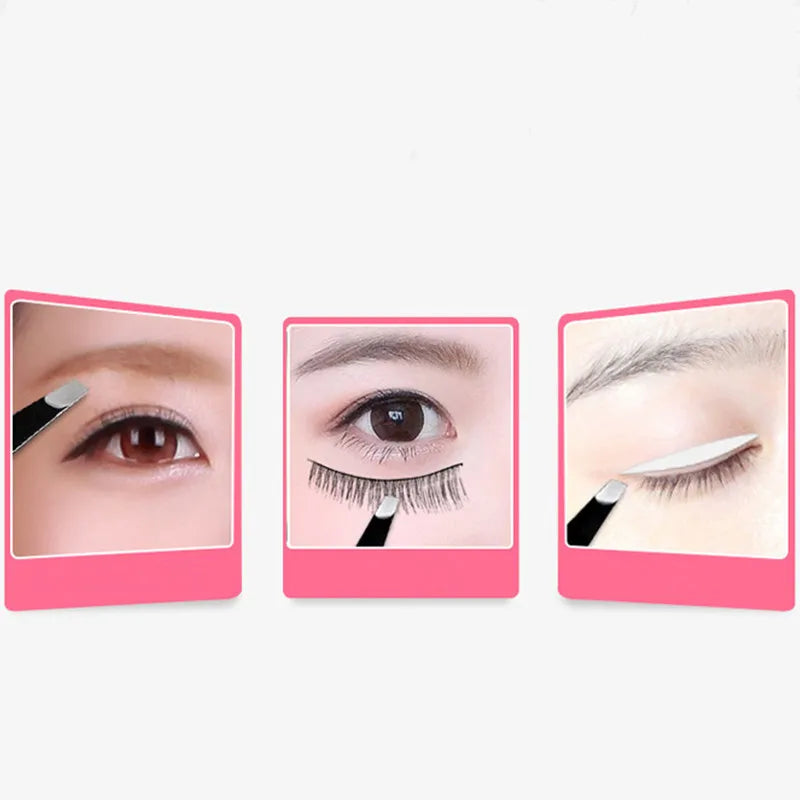 Black Eyebrow Tweezers Stainless Steel Slant Tip Hair Removal Makeup Tool Kit Eyelashes Extension Double Eyelid Application