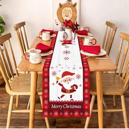 2024 Christmas Table Runners Merry Christmas Decoration for Home Tablecloth Table Cover Xmas Gifts Navidad Noel New Year 2025