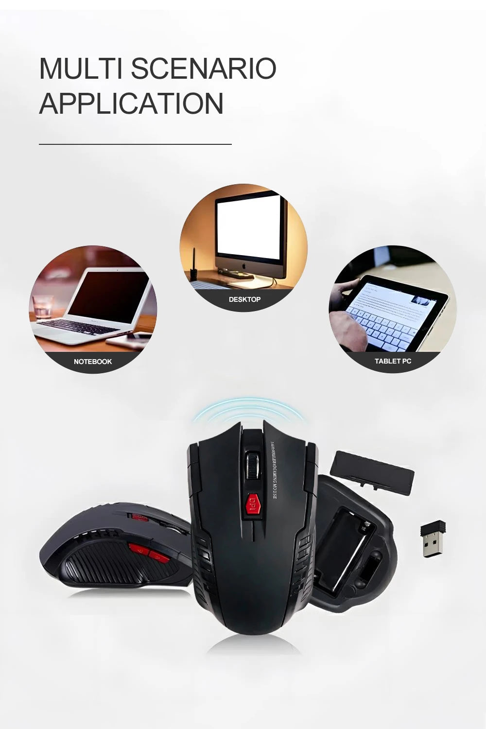 113 Battery Version Mini2.4 GHz Wireless Optical Mouse Portable Mouse Wireless USB Mouse Notebook Computer