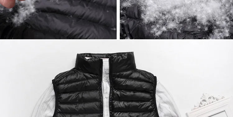 Coat Ultralight Sleeveless Puffer Vest Jacket Ultra Thin Warm Lightweight Down Jacket Waistcoat Winter Men Duck Down Vest Coats