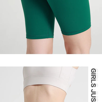 Summer new sans T line pure color yoga shorts Five-point Cycling Gym Run Sports Fitness Pants Tight Riding Shorts Women