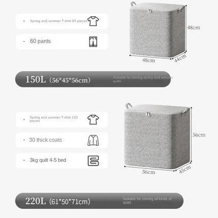 1pc Household Large Capacity Storage Bag Non-woven Material, Closet Wardrobe Organizer Can Be Used For Quilt Clothing, Toys