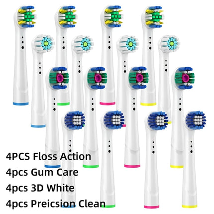 16/20PCS Brush Head nozzles for Oral B Electric Toothbrush Replacement Head Refill Sensitive Floss Cross Action for Oralb
