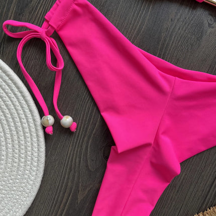 2025 New Sexy Triangle Bathing Suit for Women Brazilian Bikinis Halter Swimwear Push Up Swimsuit Metal Chain Beach Bikini Set