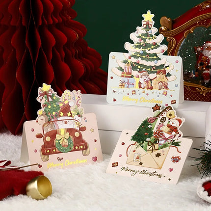 18/12/6PCS  Greeting Cards With Envelope Friend Family Blessing Postcard For Birthday New Year Christmas Gifts Xmas Decoration