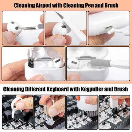 20 in 1 Computer Keyboard Cleaner Kit Tablet Camera Phone Screen Clean Tools Keycap Puller Earphone Clean Brush with Storage Box