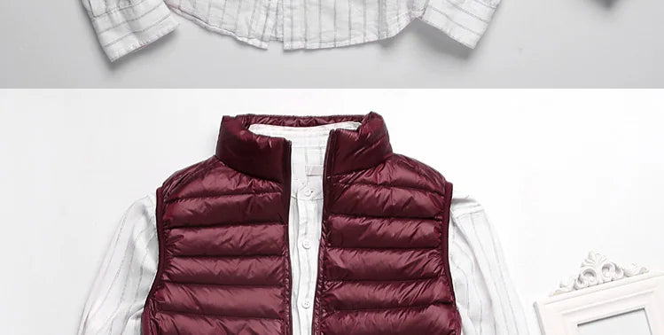 Coat Ultralight Sleeveless Puffer Vest Jacket Ultra Thin Warm Lightweight Down Jacket Waistcoat Winter Men Duck Down Vest Coats