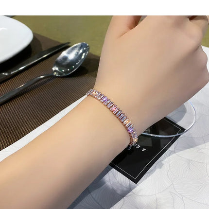 Full of Rhinestone Stainless Steel Bracelet For Women 2022 New  Designer Shiny Luxury Zircon Adjustable Bracelets Jewelry Gift