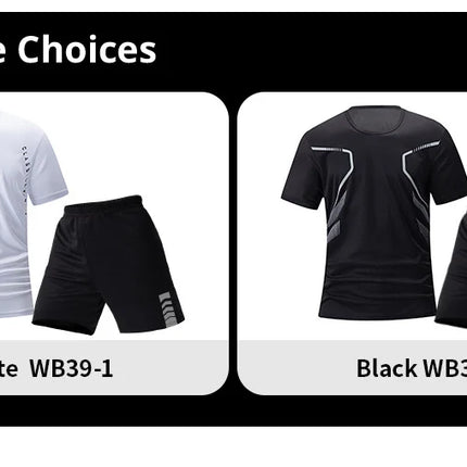 2/6 Pack Plus Size Men's Quick-drying Short-sleeved Shorts Suit Men's Leisure Sports Running Fitness T-shirt Joker Shorts Teen