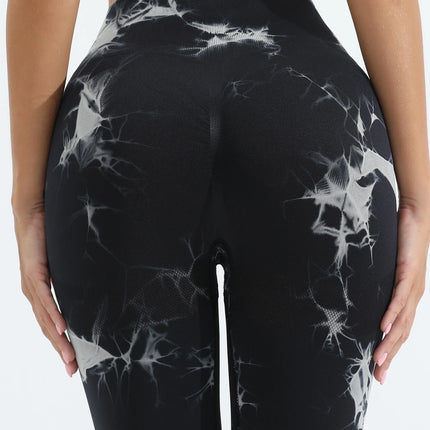 Women's Tie Dye Seamless Yoga Leggings High Waist Scrunch Butt Lifting Tights Soft&Stretchy Workout Skinny Pants