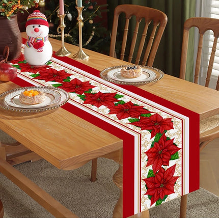 2024 Christmas Table Runners Merry Christmas Decoration for Home Tablecloth Table Cover Xmas Gifts Navidad Noel New Year 2025