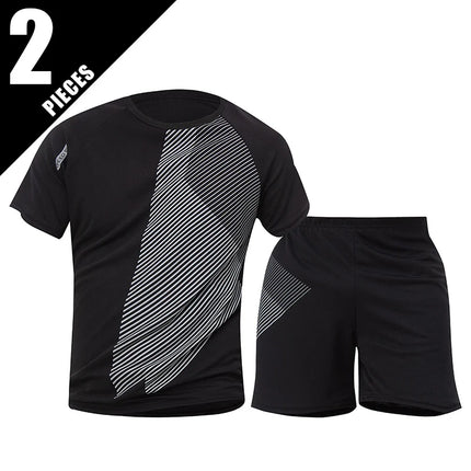 2/6 Pack Plus Size Men's Quick-drying Short-sleeved Shorts Suit Men's Leisure Sports Running Fitness T-shirt Joker Shorts Teen