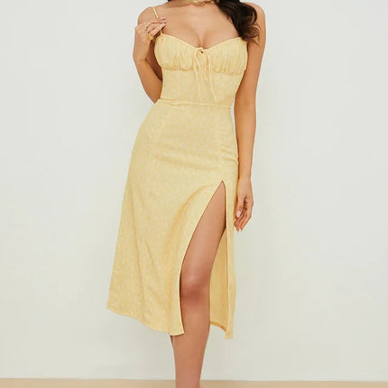 Women Elegant Floral Beach Vacation Bodycon Streetwear Long Dress 2024 Summer Clothes Wholesale Items For Business