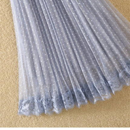 Tutu Tulle Long Maxi Skirt Women Fashion 2023 Korean Cute Pink High Waist Pleated Skirt Mesh Female Lady Aesthetic Faldas