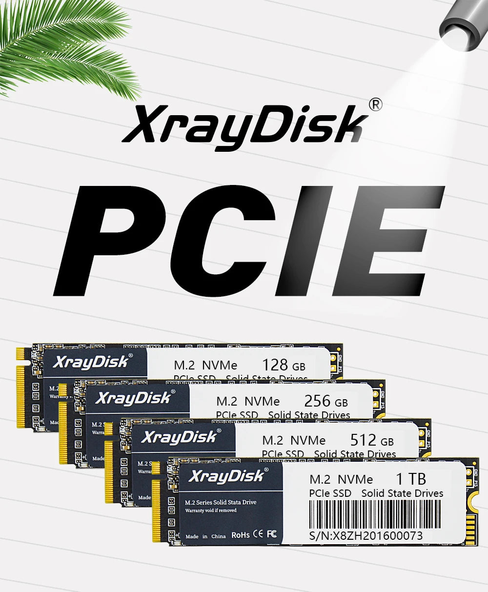 XrayDisk M.2 SSD PCIe NVME 128GB 256GB 512GB 1TB Gen3*4 Solid State Drive 2280 Internal Hard Disk HDD for Laptop Desktop