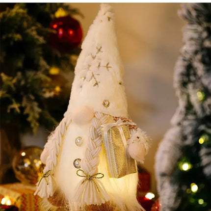 1~4pcs 2024 Christmas Doll Elf Knitted Gnome with Led Night Light Christmas Decorations for Home Xmas Navidad New Year 2025 Gift