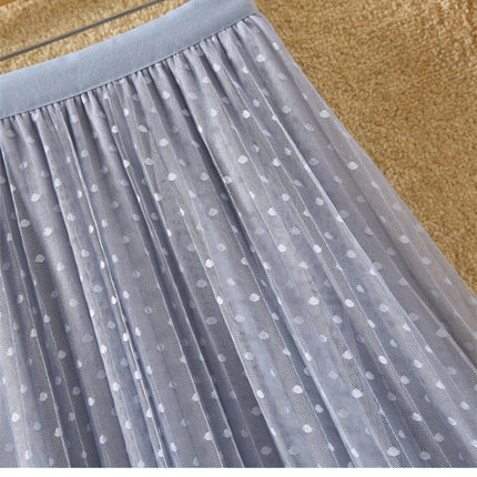 Tutu Tulle Long Maxi Skirt Women Fashion 2023 Korean Cute Pink High Waist Pleated Skirt Mesh Female Lady Aesthetic Faldas