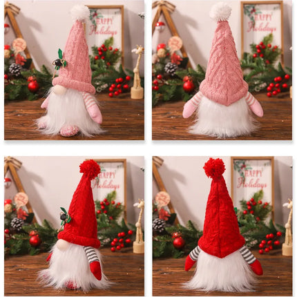 1~4pcs 2024 Christmas Doll Elf Knitted Gnome with Led Night Light Christmas Decorations for Home Xmas Navidad New Year 2025 Gift