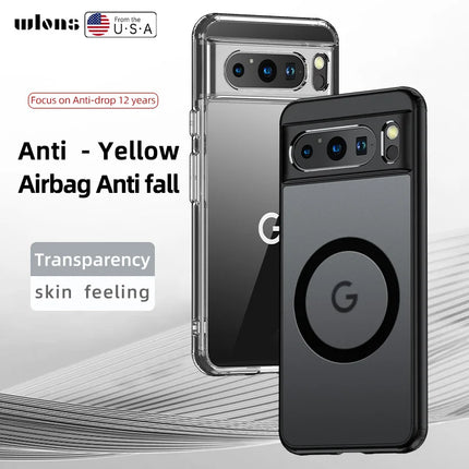 2025 Fashion Magnetic Case For Google Pixel 9 Pro 8 8A 7 10 Dull Polish Wireless Charger Cover Anti-knock Cases For Pixel 9A 7A