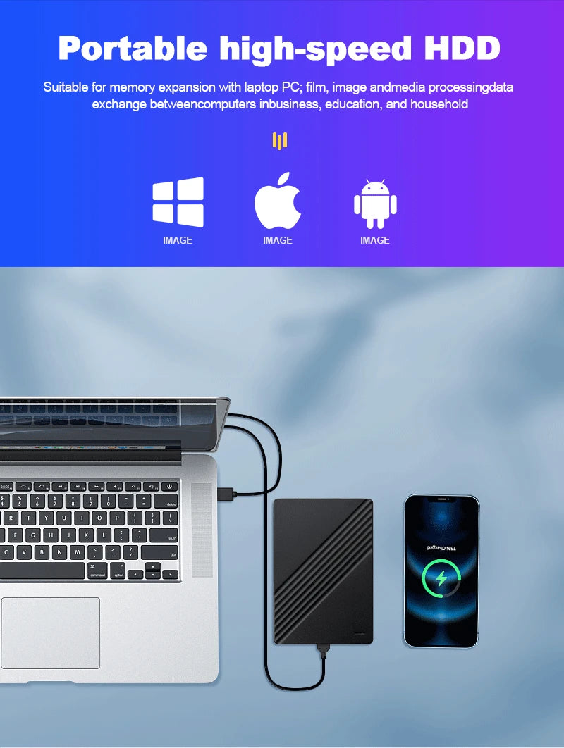 Portable External HD 1TB External Hard Drive HDD 500GB 250GB Memory USB 3.0 High Speed Flash Drive For Laptop PC MacBook PS4 PS5