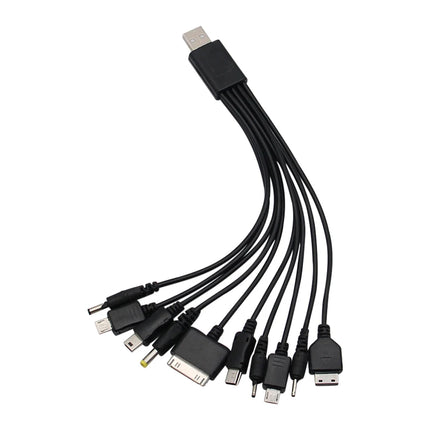 10In1 USB to Multi-ports USB Cable Universal Phone Charging Cable Multi-head Charging Cable Cord For Samsung Nokia Phone Charger