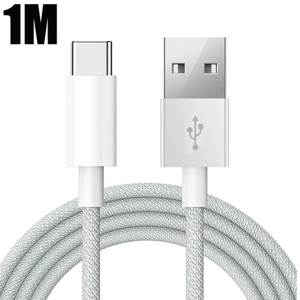 USB C Mobile Phone Cable Fast Charging USB A To Type C Nylon Braided Cord for Apple Carplay IPhone 15/15 Pro/15 Pro Max/15 Plus
