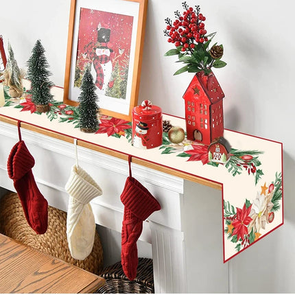 2024 Christmas Table Runners Merry Christmas Decoration for Home Tablecloth Table Cover Xmas Gifts Navidad Noel New Year 2025