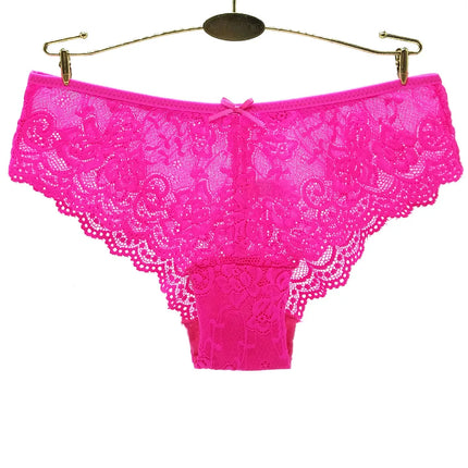 Women Briefs Sexy Full Lace Panties Hollow Out Low-waist Female Shorts Soft Solid Color Breathable Underwear Fast Ship 3pcs/lots