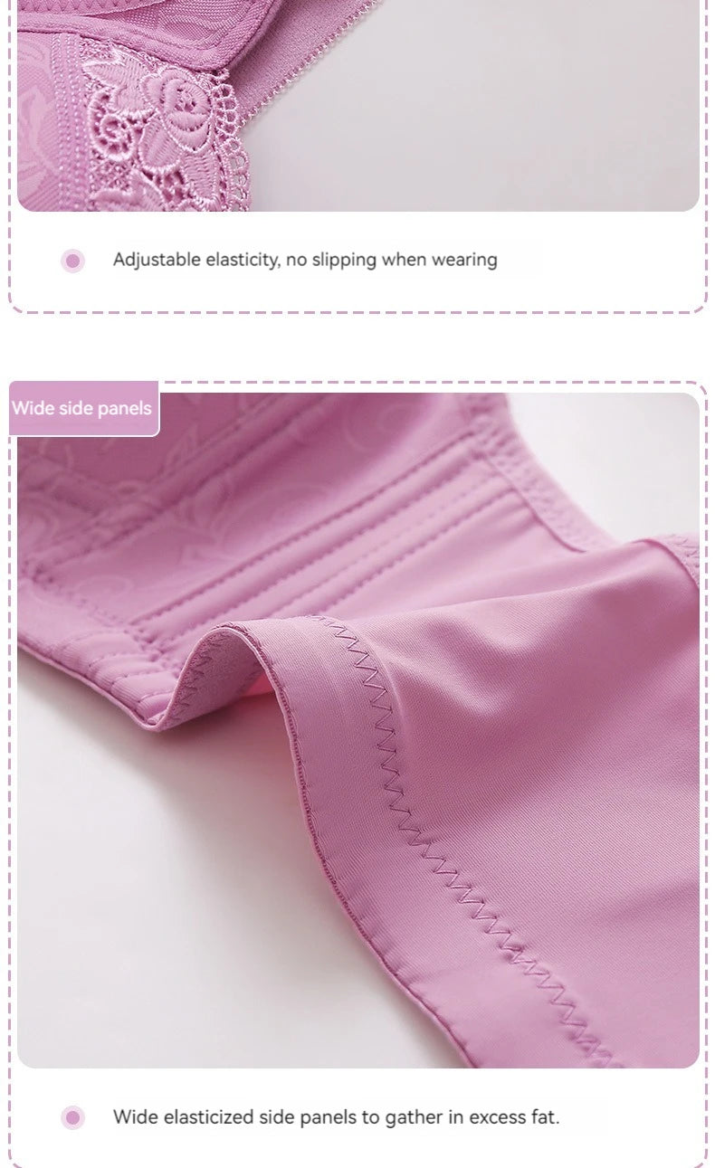New Large Size Sexy Luxury Lace Non-steel Ring WOMEN'S Bra Push up Comfortable Four Rows of Buckle Thin Section Ladies Underwear