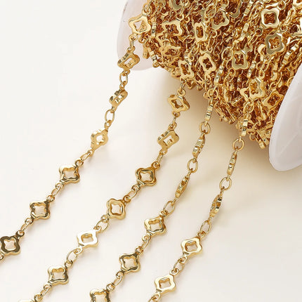 1Meter/Pack 5.5MM 14/18K Gold Plated Brass Rhombus Chain For Jewelry Making Necklace Bracelets Chain Jewelry Making Supplies