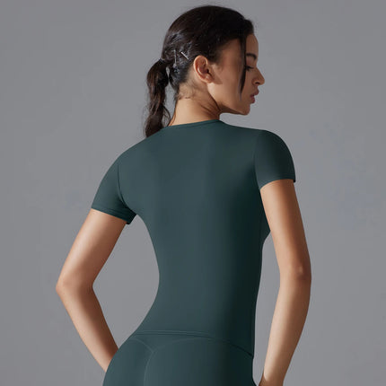 Yoga Vest Training Fitness Top Windproof Running Suit Solid Colour Cycling Fitness Quick Dry Women's Sweatshirt