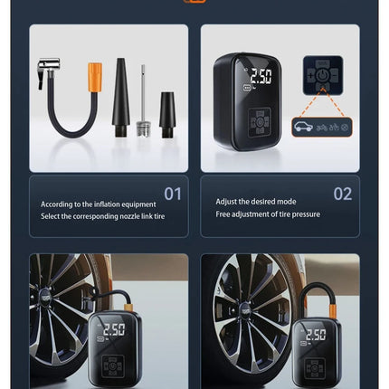 1pc Wireless Car Air Compressor Air Pump Electric Tire Inflator Pump for Motorcycle Bicycle Boat AUTO Tyre Balls Inflatable