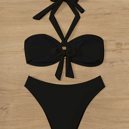 "2025 Sexy Bandeau Push-Up Bikini Set - Brazilian Thong Swimwear for Women"