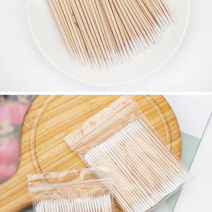 100/300pcs Double Head Cotton Swab Women Makeup Cotton Buds Tip For Medical Wood Sticks Nose Ears Cleaning Health Care Tools