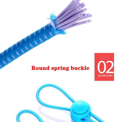 1Pair Shoelaces for Sneaker Elastic No Tie Shoe Laces Stretching Lock Lazy Laces Quick Rubber Shoelace Round Shoestrings