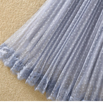 Tutu Tulle Long Maxi Skirt Women Fashion 2023 Korean Cute Pink High Waist Pleated Skirt Mesh Female Lady Aesthetic Faldas